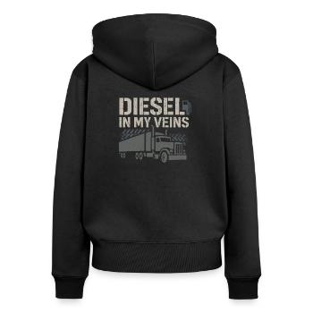 Trucker Trucking Gift Truck Trucker - Frauen Premium Bio Zip Hoodie - Schwarz - Hinten - Julia (174cm)