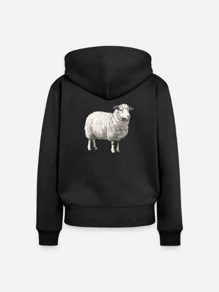 Schafe Schaf - Frauen Premium Bio Zip Hoodie - Schwarz