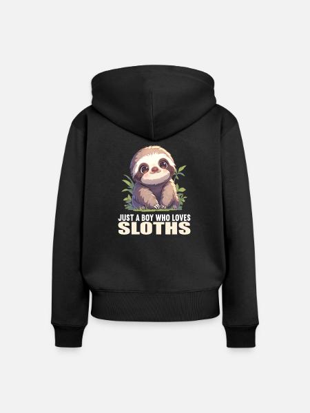 Faultiere Faultier - Frauen Premium Bio Zip Hoodie - Schwarz