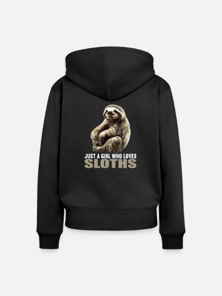 Faultiere Faultier - Frauen Premium Bio Zip Hoodie - Schwarz