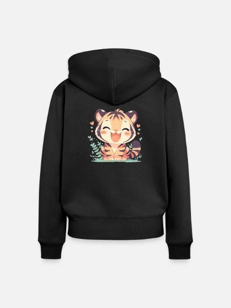 Sumatra-Tiger - Frauen Premium Bio Zip Hoodie - Schwarz