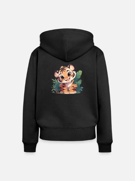 Sumatra-Tiger - Frauen Premium Bio Zip Hoodie - Schwarz