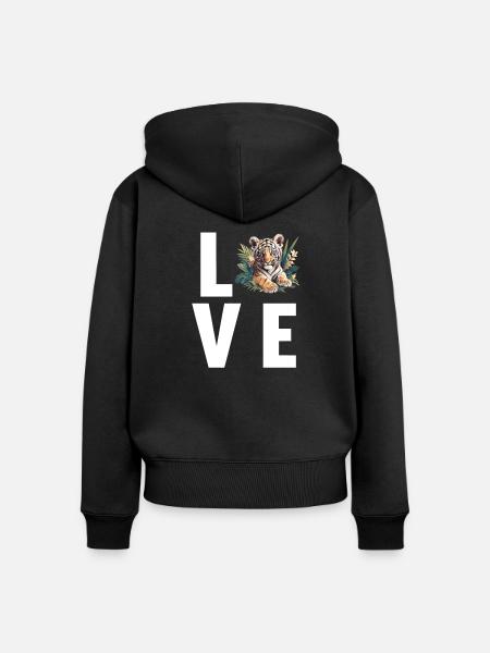 Sumatra-Tiger - Frauen Premium Bio Zip Hoodie - Schwarz