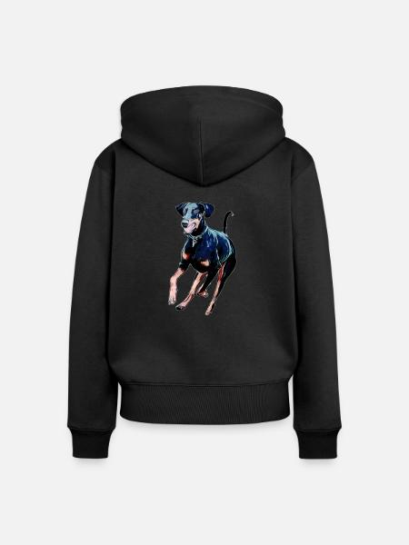 Dobermann - Frauen Premium Bio Zip Hoodie - Schwarz