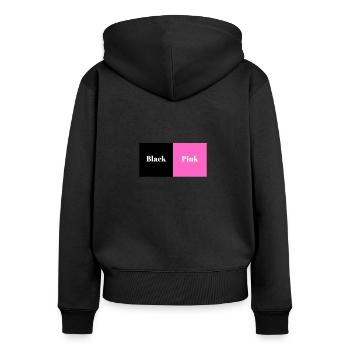 Black Pink - Sweat à capuche zippé Premium bio Femme - noir - Dos - Julia (174cm)