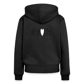 meilleur frère grand frère petit frère coeur - Sweat à capuche zippé Premium bio Femme - noir - Dos - Julia (174cm)