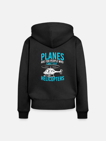 Hubschrauber - Frauen Premium Bio Zip Hoodie - Schwarz