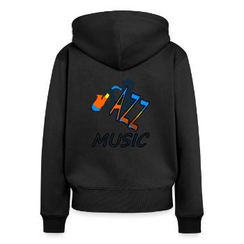 ich liebe Jazz Musik hören Musiker Geschenk - Frauen Premium Bio Zip Hoodie - Schwarz - Hinten - Julia (174cm)