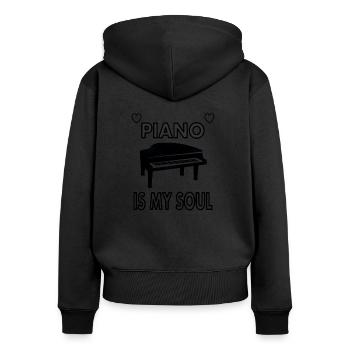 Klavier spielen Pianist Musiker Klavier Spieler - Frauen Premium Bio Zip Hoodie - Schwarz - Hinten - Julia (174cm)