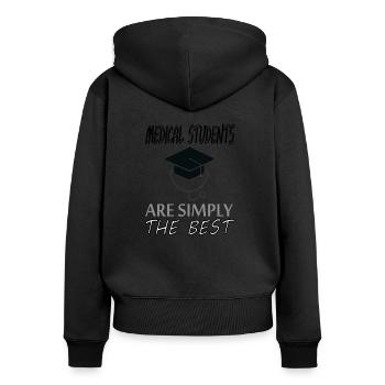 Médecine Étudiant Médecine Etudes Cadeaux - Sweat à capuche zippé Premium bio Femme - noir - Dos - Julia (174cm)