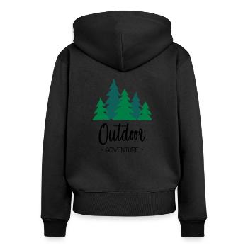 Outdoor Adventure - Sweat à capuche zippé Premium bio Femme - noir - Dos - Julia (174cm)