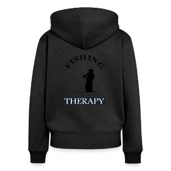 pêche pêches pêche cadeau pêche - Sweat à capuche zippé Premium bio Femme - noir - Dos - Julia (174cm)