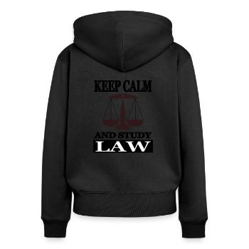 Law study I love law student lawyer - Women's Premium Organic Zip Hoodie - black - Back - Julia (174cm)