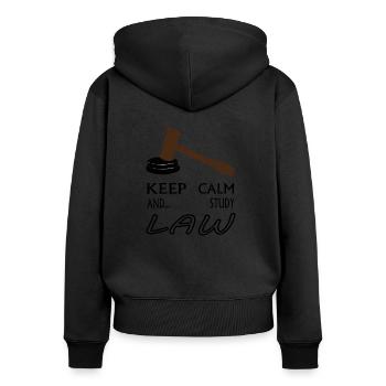 Studying Law Law Student Law Student Gift - Women's Premium Organic Zip Hoodie - black - Back - Julia (174cm)