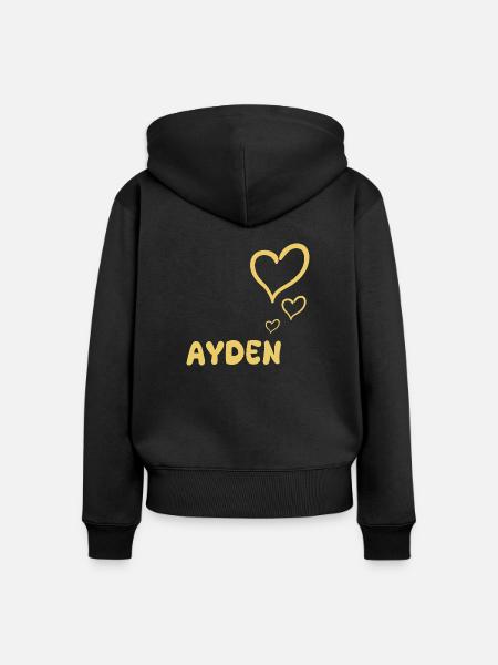 Vorname Ayden - Frauen Premium Bio Zip Hoodie - Schwarz