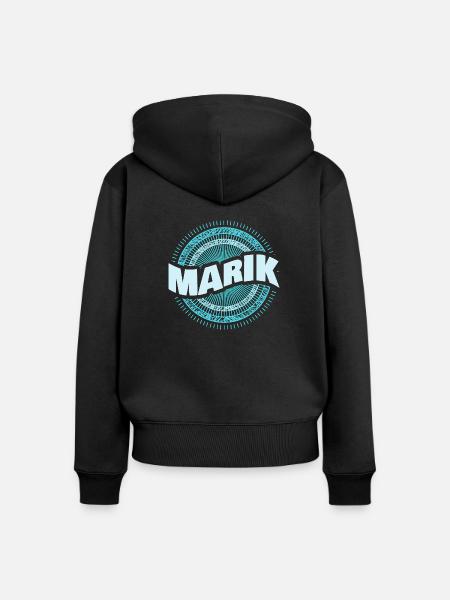 Geschenkidee Marik - Frauen Premium Bio Zip Hoodie - Schwarz