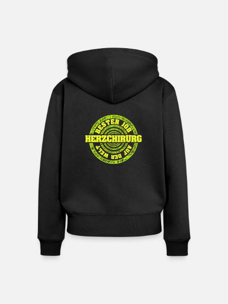 Job Herzchirurg - Frauen Premium Bio Zip Hoodie - Schwarz