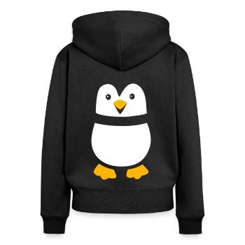 Pingouin Costume Carnaval Carnaval Animal Costume Drôle - Sweat à capuche zippé Premium bio Femme - noir - Dos - Julia (174cm)