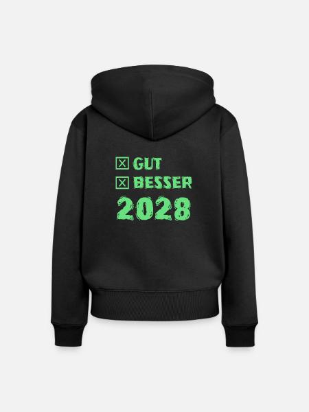 Besser 2028 - Frauen Premium Bio Zip Hoodie - Schwarz