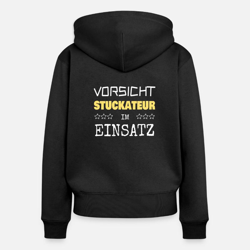 Gift for plasterer - Women's Premium Organic Zip Hoodie - black
