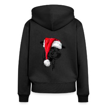 Santa GREYHOUND Christmas Dog Wilsigns - Women's Premium Organic Zip Hoodie - black - Back - Julia (174cm)