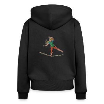 Female slackliner - slackline lover - Women's Premium Organic Zip Hoodie - black - Back - Julia (174cm)