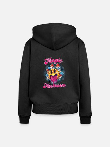 Magic Mushroom Psychedelic Art - Frauen Premium Bio Zip Hoodie - Schwarz