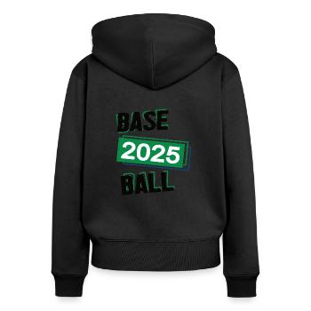 Baseball Spieler Team Turnier Mannschaft in 2025 - Frauen Premium Bio Zip Hoodie - Schwarz - Hinten - Julia (174cm)