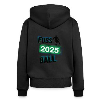 Fussball Spieler Team Turnier Mannschaft in 2025 - Frauen Premium Bio Zip Hoodie - Schwarz - Hinten - Julia (174cm)