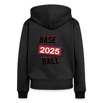 Baseball Spielerin Team Turnier Mannschaft 2025 - Frauen Premium Bio Zip Hoodie - Schwarz - Hinten - Julia (174cm)