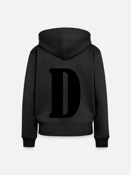 D - Women's Premium Organic Zip Hoodie - black