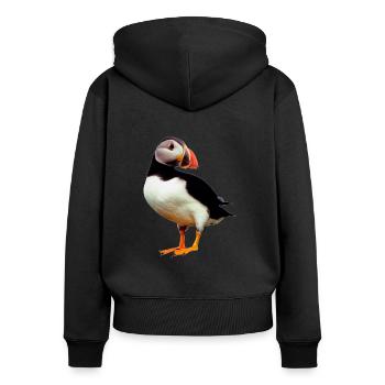 puffin - Women's Premium Organic Zip Hoodie - black - Back - Julia (174cm)