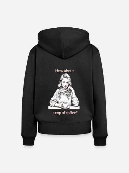 Que diriez-vous d’une tasse de café ? - Premium økologisk hoodie med lynlås til kvinder - sort