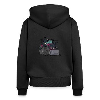 0920 V. - Women's Premium Organic Zip Hoodie - black - Back - Julia (174cm)