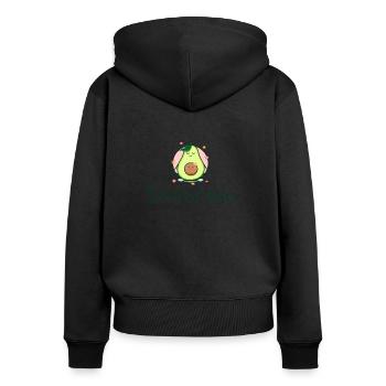 Yovocado avocado yoga mother child pregnancy - Women's Premium Organic Zip Hoodie - black - Back - Julia (174cm)