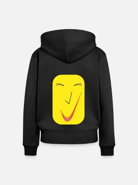 Feines Lächeln SQ. - Frauen Premium Bio Zip Hoodie - Schwarz