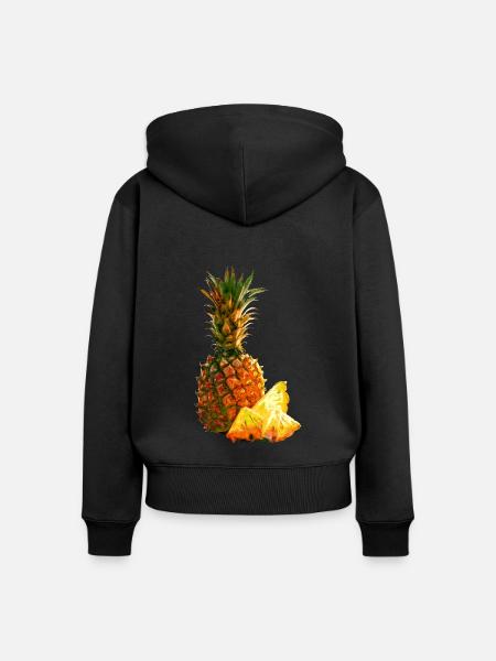 Ananas - Frauen Premium Bio Zip Hoodie - Schwarz