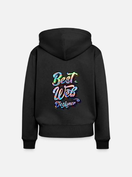 Best Web Designer - Frauen Premium Bio Zip Hoodie - Schwarz