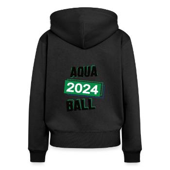 Aquaball Spieler Team Turnier Mannschaft in 2024 - Frauen Premium Bio Zip Hoodie - Schwarz - Hinten - Julia (174cm)