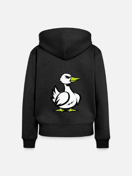 ente comic cartoon - Frauen Premium Bio Zip Hoodie - Schwarz
