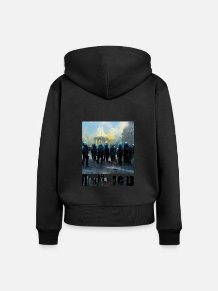 Berlins neue Mitte 10 - Frauen Premium Bio Zip Hoodie - Schwarz