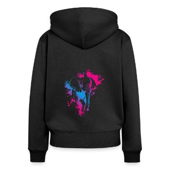Éléphant - Sweat à capuche zippé Premium bio Femme - noir - Dos - Julia (174cm)