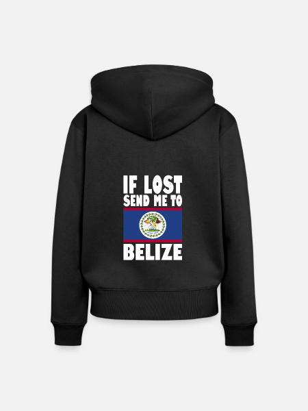 Belize Flagge Spruch - Frauen Premium Bio Zip Hoodie - Schwarz