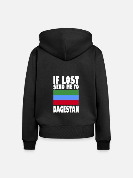 Dagestan Flagge Spruch - Frauen Premium Bio Zip Hoodie - Schwarz