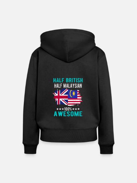 Halb Brite Halb Malaysier - Frauen Premium Bio Zip Hoodie - Schwarz