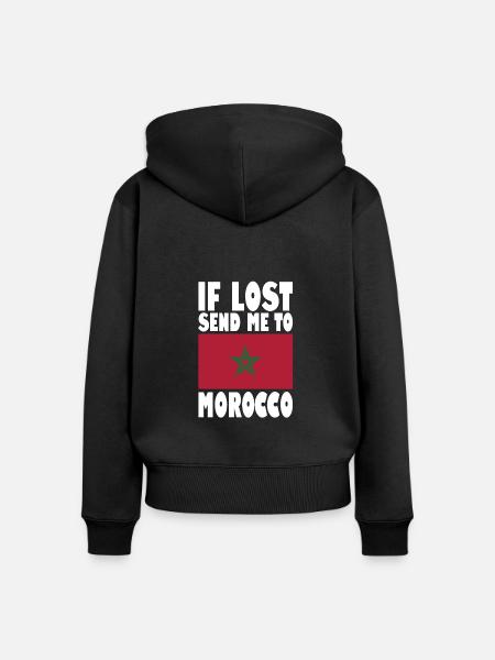 Marokko Flagge Spruch - Frauen Premium Bio Zip Hoodie - Schwarz