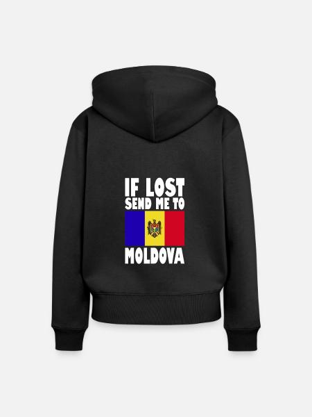 Moldawien Flagge Spruch - Frauen Premium Bio Zip Hoodie - Schwarz