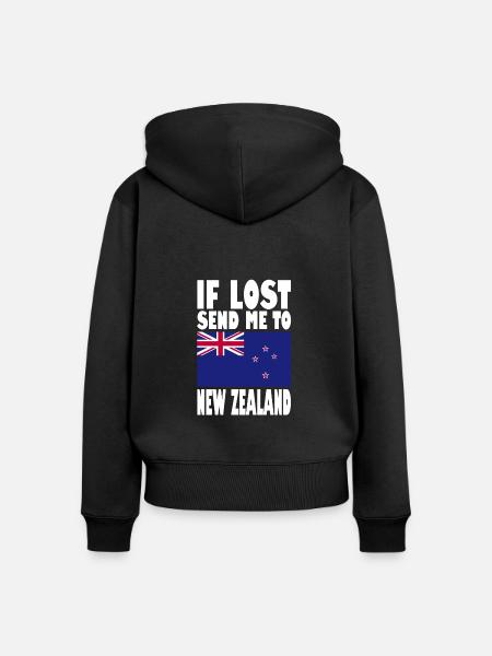 Neuseeland Flagge Spruch - Frauen Premium Bio Zip Hoodie - Schwarz