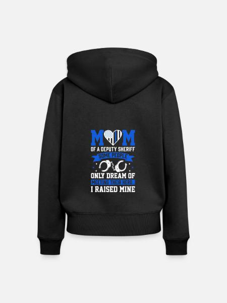 Polizei Mama - Supporter - Frauen Premium Bio Zip Hoodie - Schwarz