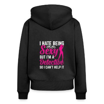 Spurensicherung - Kripo Polizei Kriminaltechnik - Frauen Premium Bio Zip Hoodie - Schwarz - Hinten - Julia (174cm)